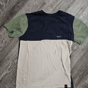 DKNY Kids Color Block Tee - Navy, Green, and Cream